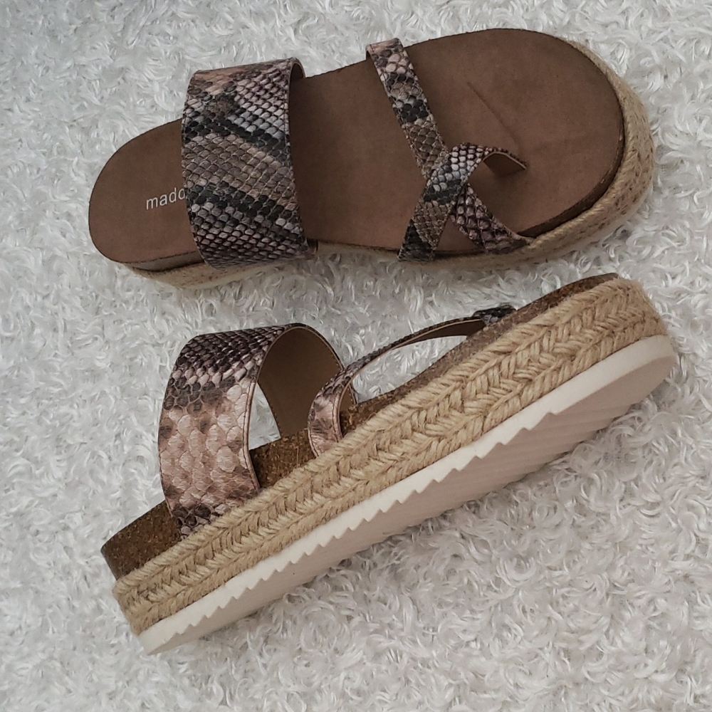 Madden footbed Snake Print slide sandals